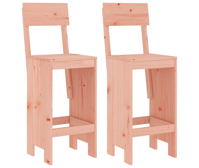 Taburetes de cocina 2 unidades madera abeto douglas 40x48,5x115,5 cm
