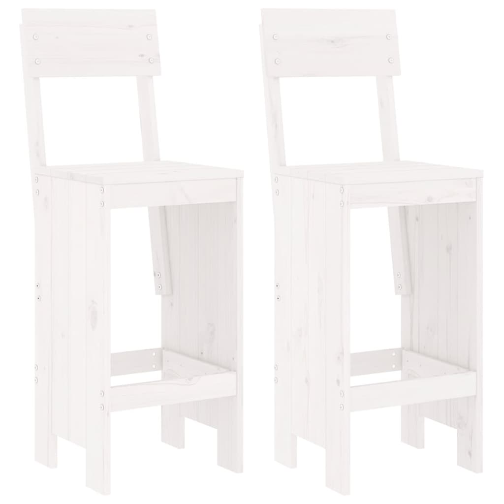 Taburetes de cocina 2 unidades madera pino blanco 40x48,5x115,5 cm