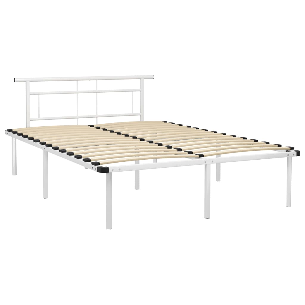 Estructura de cama de metal blanco 140x200 cm