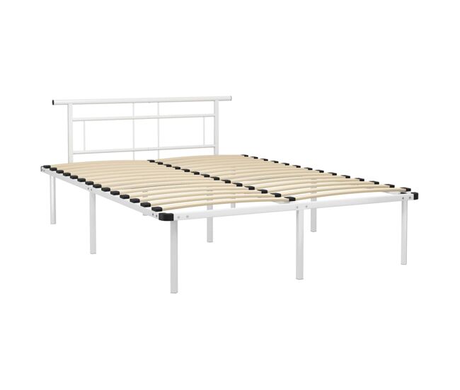 Estructura de cama de metal blanco 140x200 cm