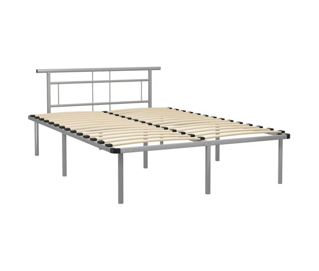 Estructura de cama de metal gris 140x200 cm
