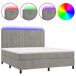 Cama box spring LED terciopelo - Bloques con cuadros 160x200 Cama box spring LED terciopelo - Bloques con cuadros 160x200 Gris