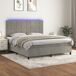 Cama box spring LED terciopelo - Bloques con cuadros 160x200 Cama box spring LED terciopelo - Bloques con cuadros 160x200 Gris