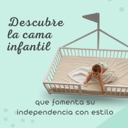 Cama tepee Apache Wonderland Montessori 140x70 em madeira de faia e cor natural + colchão higiénico Ternum