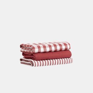 PacK de 3 Toalhas de Cozinha 100% Algodão Rojo 50x70cm Coleções Donegal