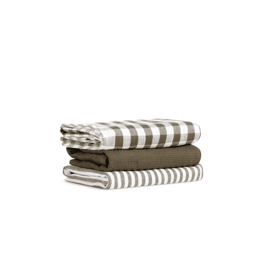 PacK de 3 Toalhas de Cozinha 100% Algodão Marrom 50x70cm Coleções Donegal
