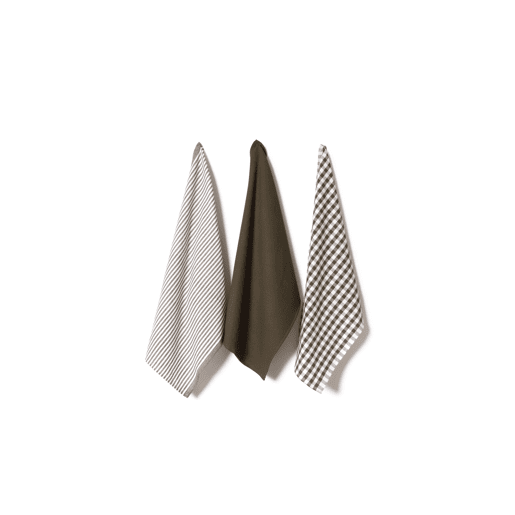 PacK de 3 Toalhas de Cozinha 100% Algodão Marrom 50x70cm Coleções Donegal