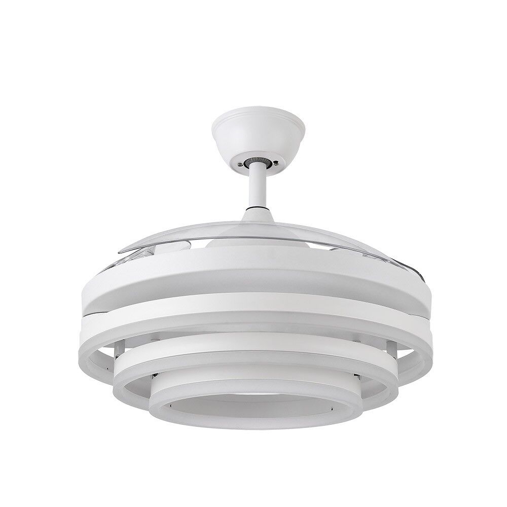 Ventilador De Techo Dc Kai Negro 50cm Led Cct Regulable Control Remoto Con Temporizador Y