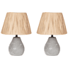 Conjunto de 2 candeeiros de mesa ARWADITO Cerâmica Cinzento