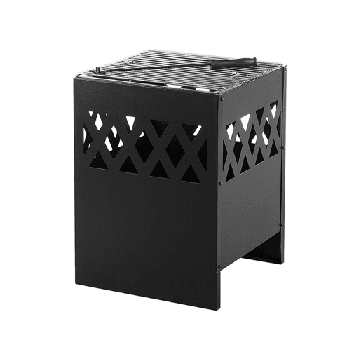 Lareira de jardim com grelha SHIGA Metal Preto