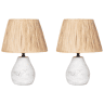 Conjunto de 2 candeeiros de mesa ARWADITO Cerâmica Branco creme