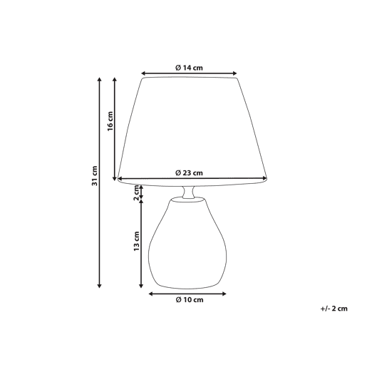 Conjunto de 2 candeeiros de mesa ARWADITO Cerâmica Branco creme