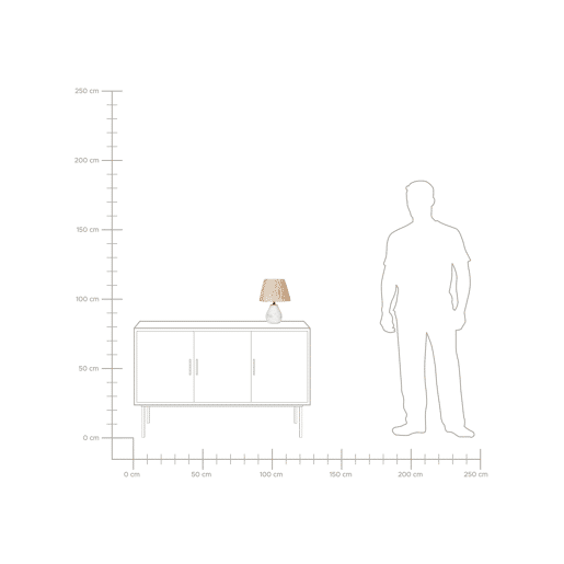 Conjunto de 2 candeeiros de mesa ARWADITO Cerâmica Branco creme