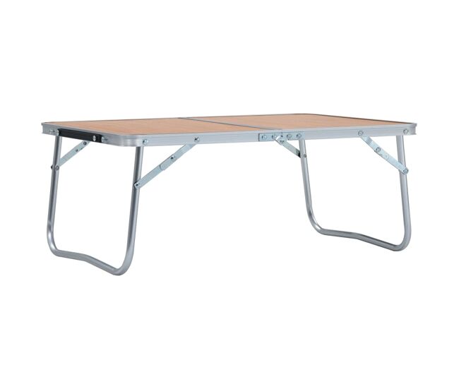 Vidaxl mesa de camping plegable aluminio marrón 60x40 cm
