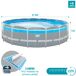 Piscina desmontable INTEX Prism Frame Clearview + depuradora Piscina desmontable INTEX Prism Frame Clearview + depuradora Gris