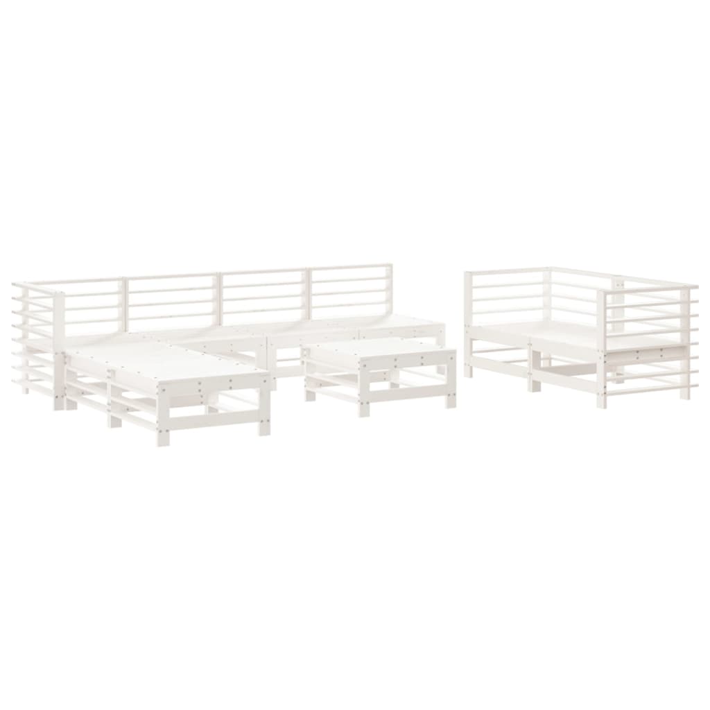 juego de muebles de jardin 9 piezas madera maciza abeto douglas