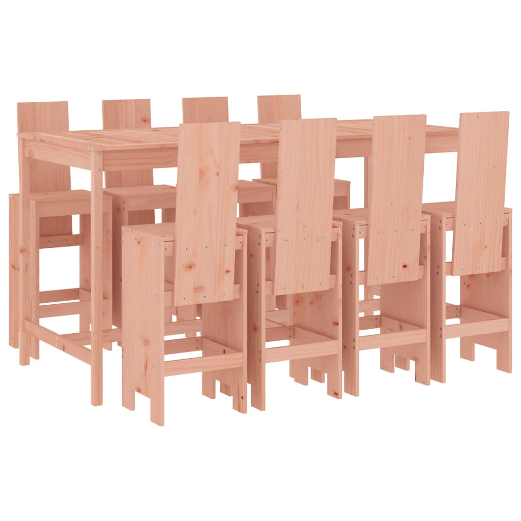 Juego de muebles de jardin 9 piezas madera maciza abeto douglas