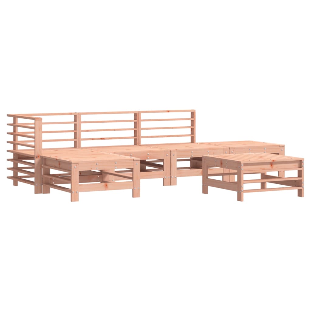 Juego de muebles de jardín 6 piezas madera maciza abeto douglas