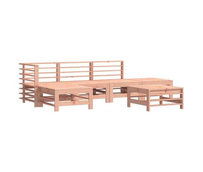 Juego de muebles de jardín 6 piezas madera maciza abeto douglas