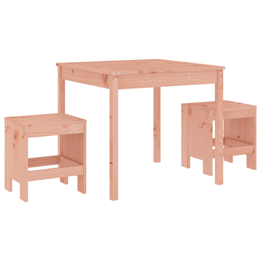 mesa y sillas de jardin 3 piezas madera maciza douglas