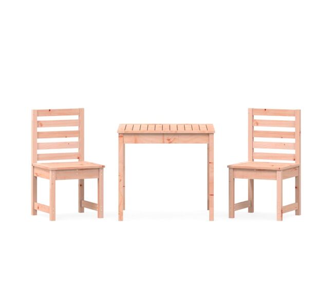 Mesa y sillas de jardin 3 piezas madera maciza douglas