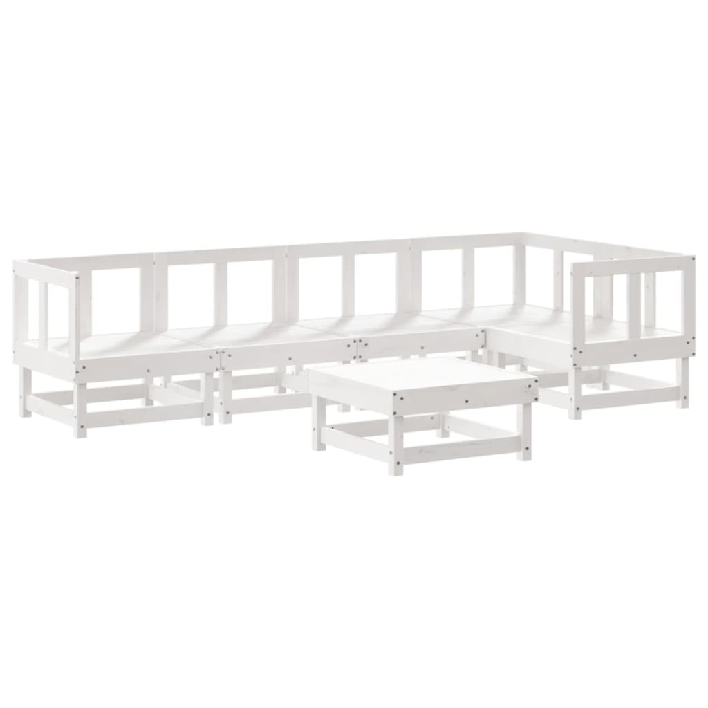 Juego de muebles de jardin 6 piezas madera maciza abeto douglas
