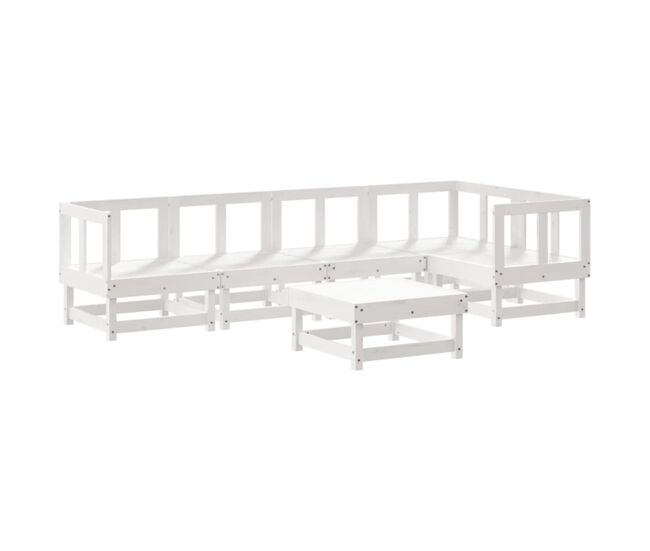 Juego de muebles de jardin 6 piezas madera maciza abeto douglas