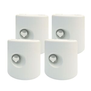 Outsunny Conjunto de 4 Pesos para Tendas Dobráveis Suportes Recheáveis com 8,7 kg de Água ou 12 kg de Areia Pesos para Pérgola com Botões de Fixação Ø21,524x25,5 cm Branco