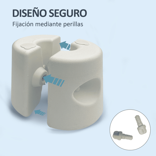 Outsunny Conjunto de 4 Pesos para Tendas Dobráveis Suportes Recheáveis com 8,7 kg de Água ou 12 kg de Areia Pesos para Pérgola com Botões de Fixação Ø21,524x25,5 cm Branco