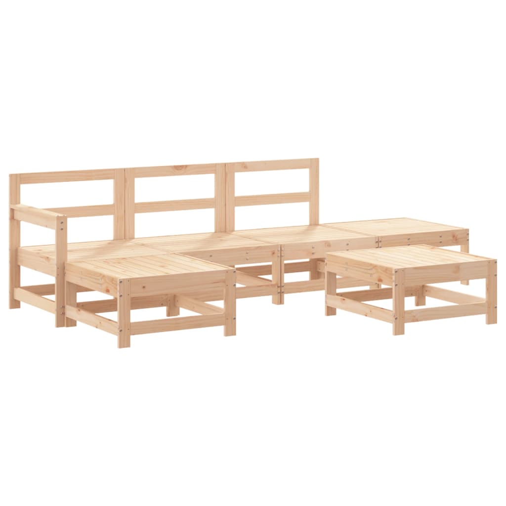 Juego de muebles de jardín 6 piezas madera de pino impregnada