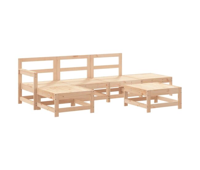 Juego de muebles de jardín 6 piezas madera de pino impregnada