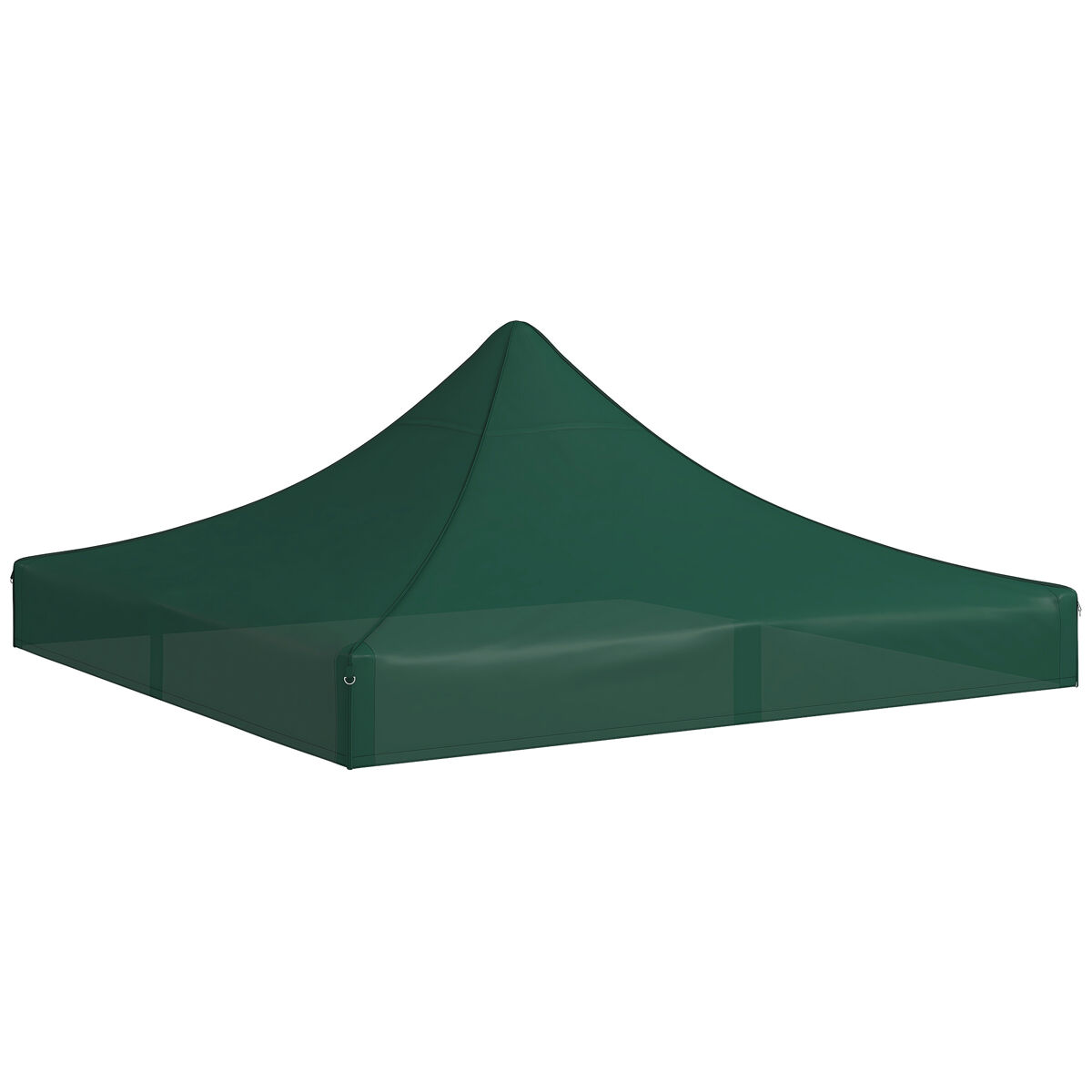 Outsunny techo de carpa para celebraciones 3x3 m techo de repuesto para carpa plegable de tela oxford con tejado puntiagudo impermeable y anti-uv verde oscuro