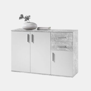 Aparador Bobby Dresser 120x82cm. 3 portas e 2 gavetas cinza