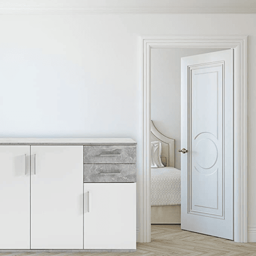 Aparador Bobby Dresser 120x82cm. 3 portas e 2 gavetas cinza