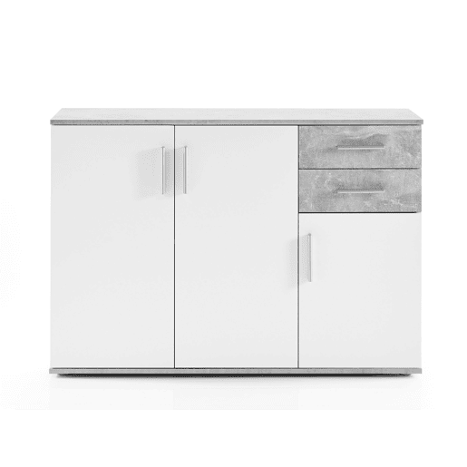 Aparador Bobby Dresser 120x82cm. 3 portas e 2 gavetas cinza