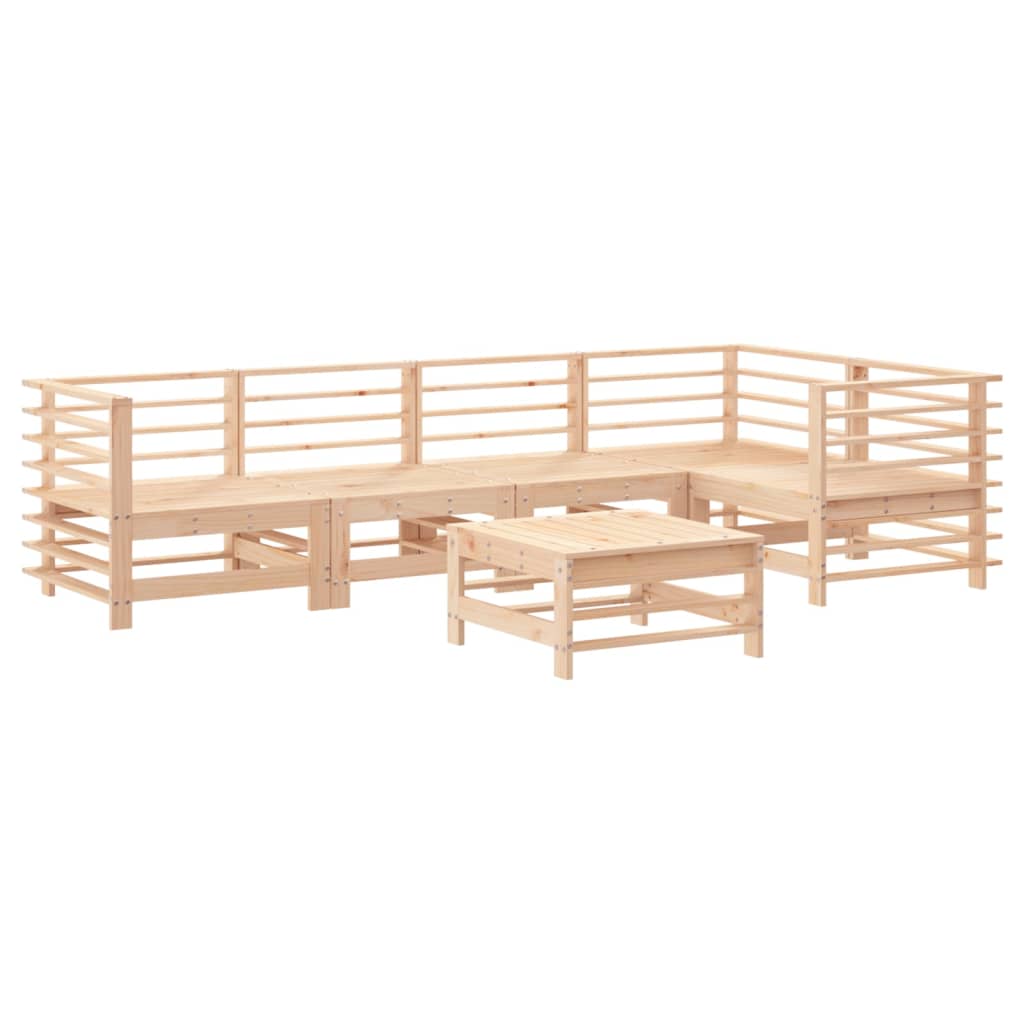 Juego de muebles de jardín 6 piezas madera de pino impregnada