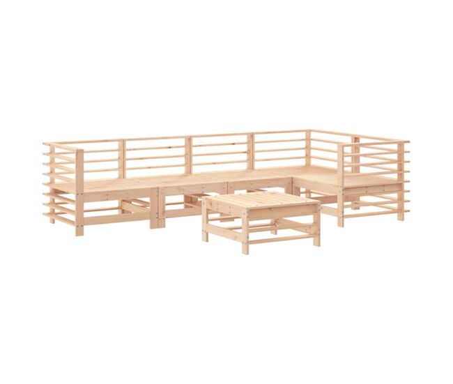 Juego de muebles de jardín 6 piezas madera de pino impregnada