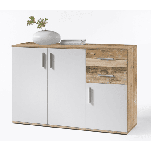 Aparador Bobby Dresser 120x82cm. 3 portas e 2 gavetas cor Sonoma