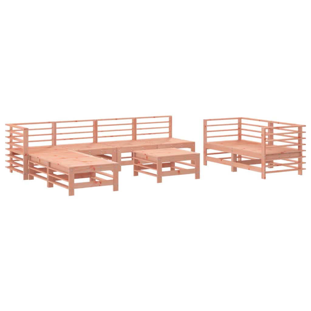 Juego de muebles de jardín 9 piezas madera maciza abeto douglas