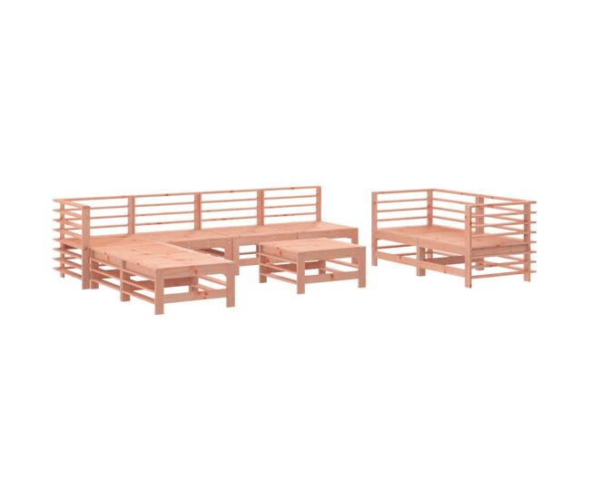 Juego de muebles de jardín 9 piezas madera maciza abeto douglas