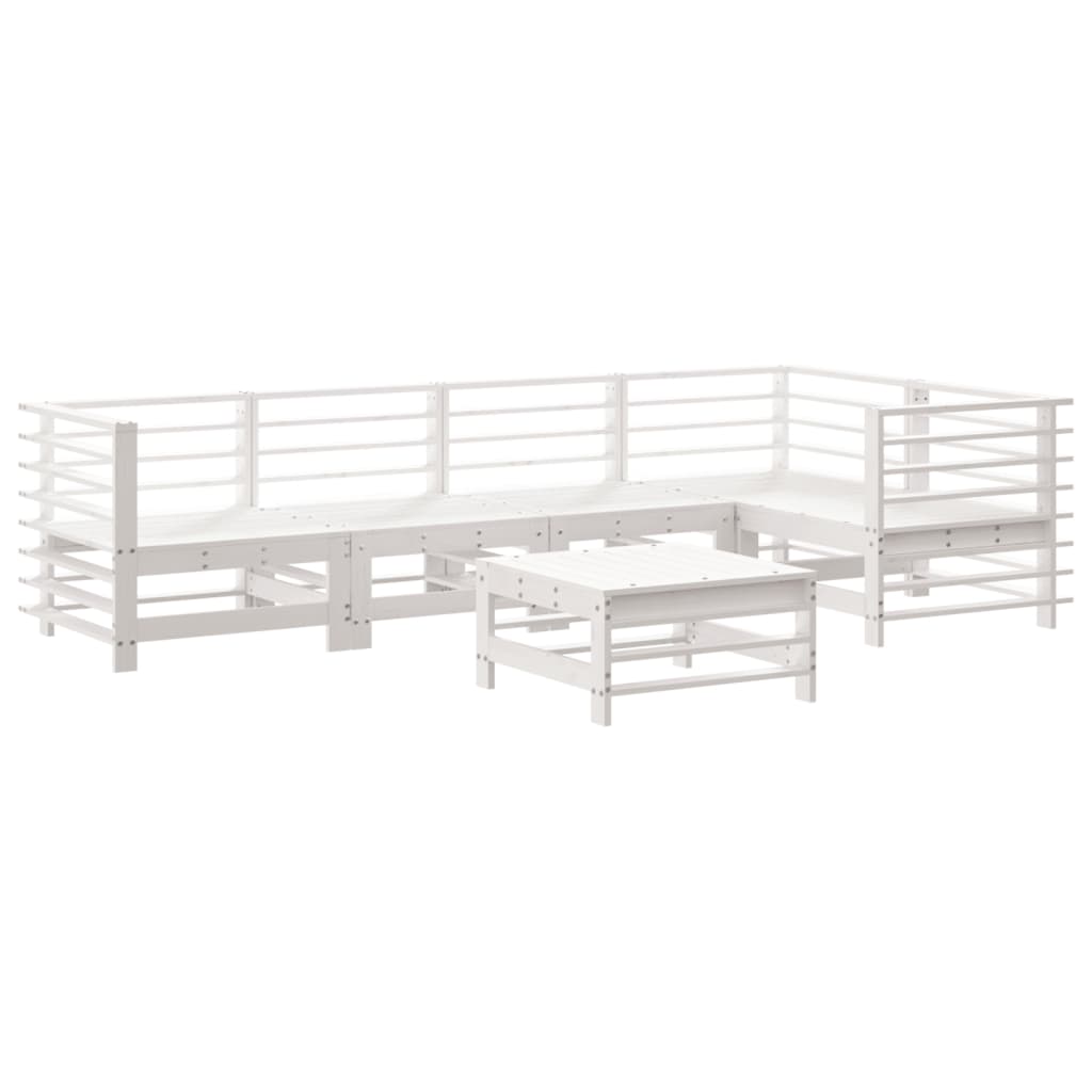 Juego de muebles de jardín 6 piezas madera de pino impregnada