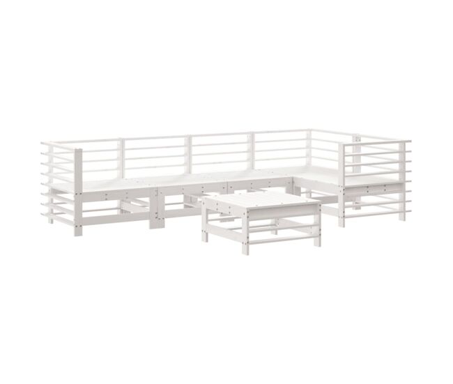 Juego de muebles de jardín 6 piezas madera de pino impregnada