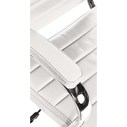 Silla de oficina Mollis de cuero auténtico Blanco 61X56X102 cm
