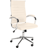 Silla de oficina Mollis de cuero auténtico Crema 61X56X102 cm