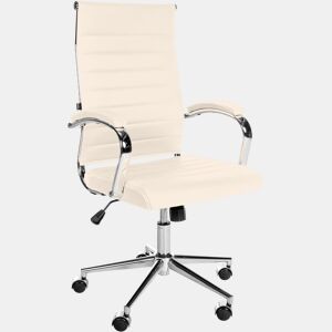 Silla de oficina Mollis de cuero auténtico Crema 61X56X102 cm