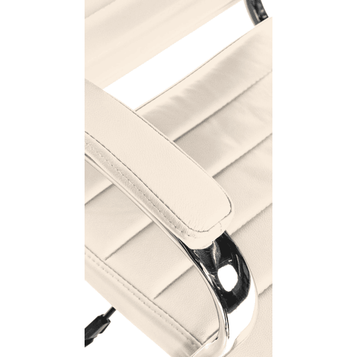 Silla de oficina Mollis de cuero auténtico Crema 61X56X102 cm