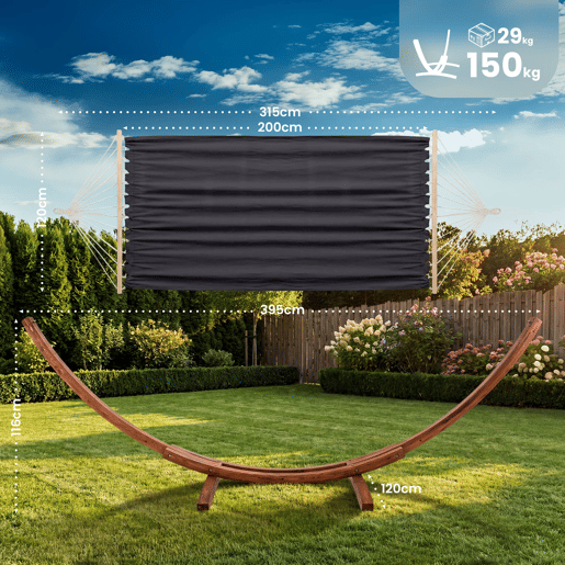 Hamaca Miramar Tela Gris 400X120X107 cm