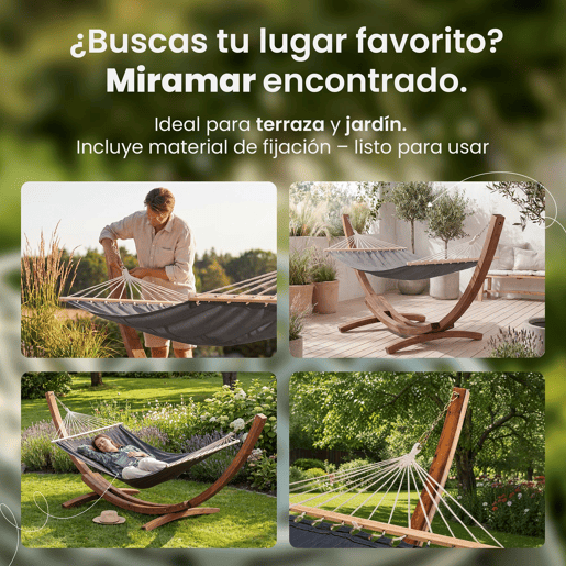 Hamaca Miramar Tela Gris 400X120X107 cm