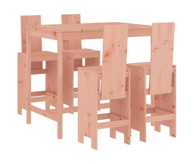Mesa alta y taburetes de jardin 5 piezas madera maciza douglas