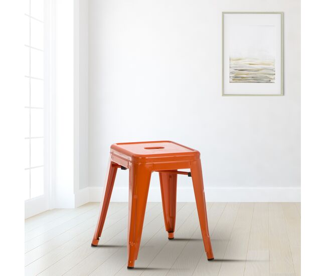 Taburete armin metal naranja 40x40x46 cm